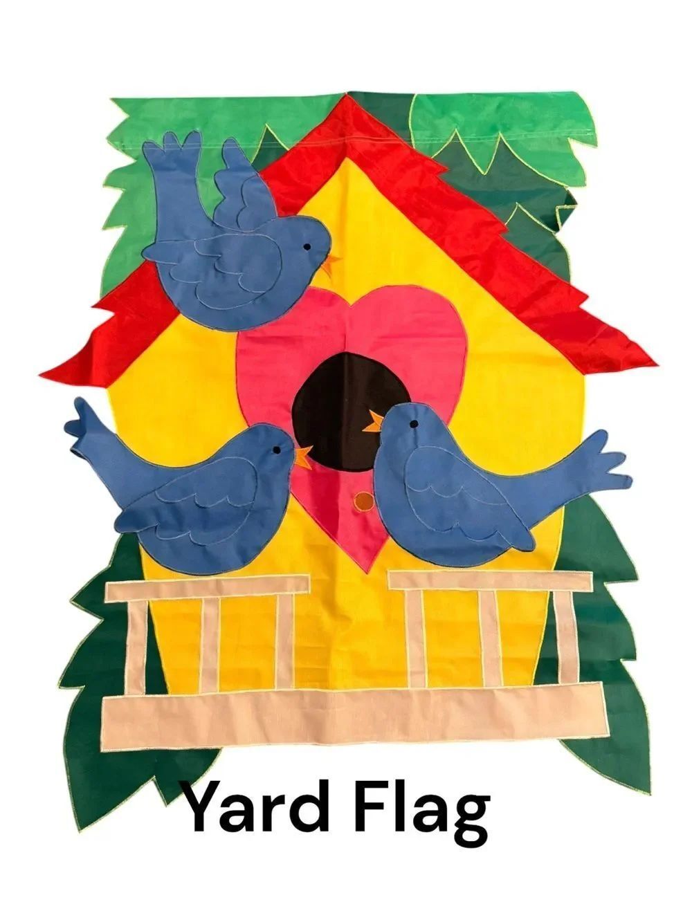 Yard flag Blue Birds Yellow Birdhouse Yard Flag not used